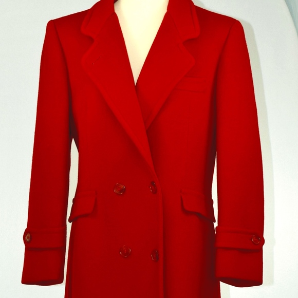 Evan Picone Jackets & Blazers - Evan Picone Long Red 100% Wool Coat Medium 8-10